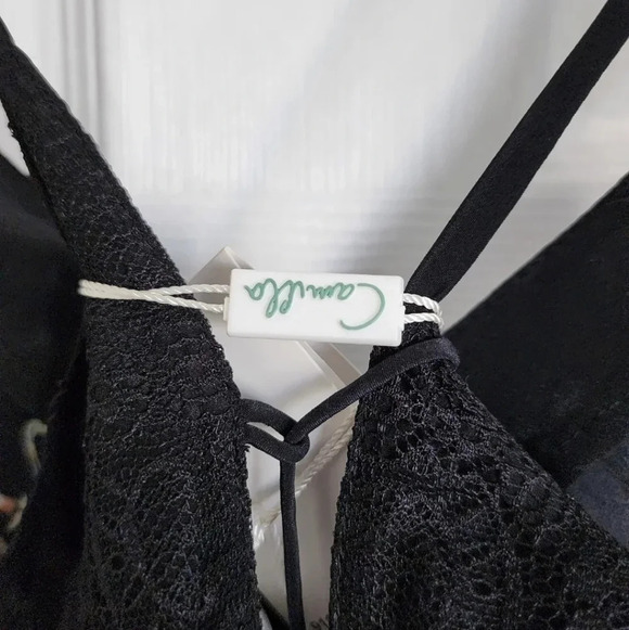 ❤️HOST PICK❤️ Camilla  Midi Lace Slip Dress Rebelle Black 100% Silk size S - Picture 16 of 16